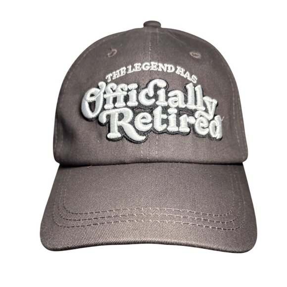 The Legend Has Officially Retired Embroidered Gray Adjust Cotton Baseball Cap - Picture 1 of 8